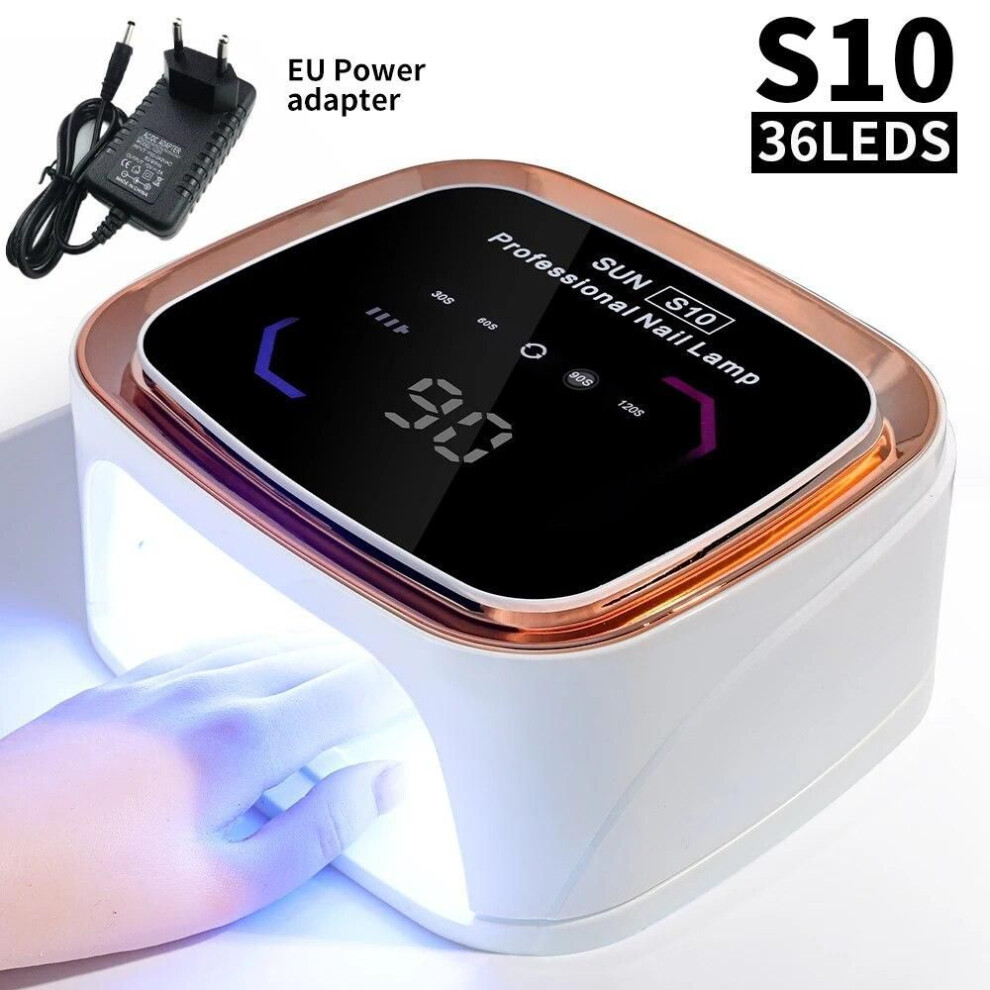 (white, us) Professional Rechargeable Nail UV LED Lamp Dryer HD Display Smart Wireless Nail Drying Lamp for Fast Dry Curing All Polish Gel