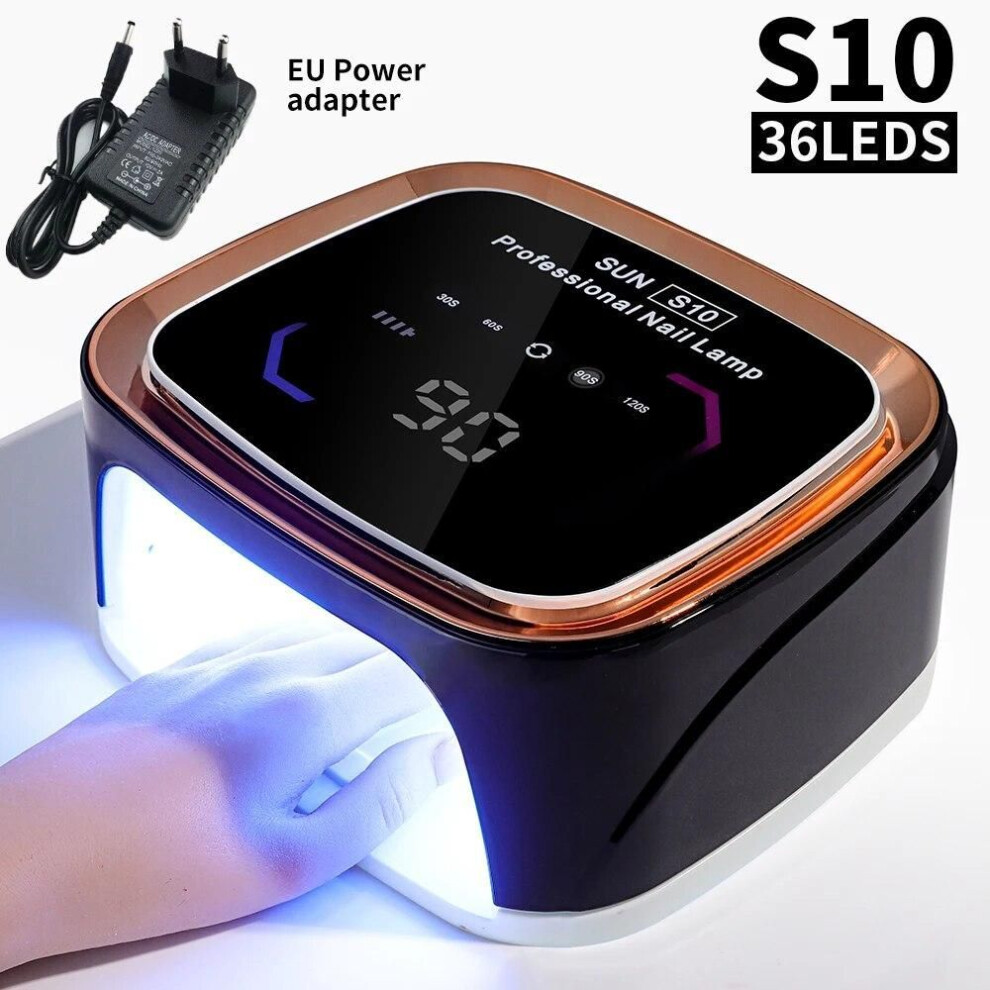 (black, us) Professional Rechargeable Nail Uv Led Lamp Dryer Hd Display Smart Wireless Nail Drying Lamp For Fast Dry Curing All Polish Gel