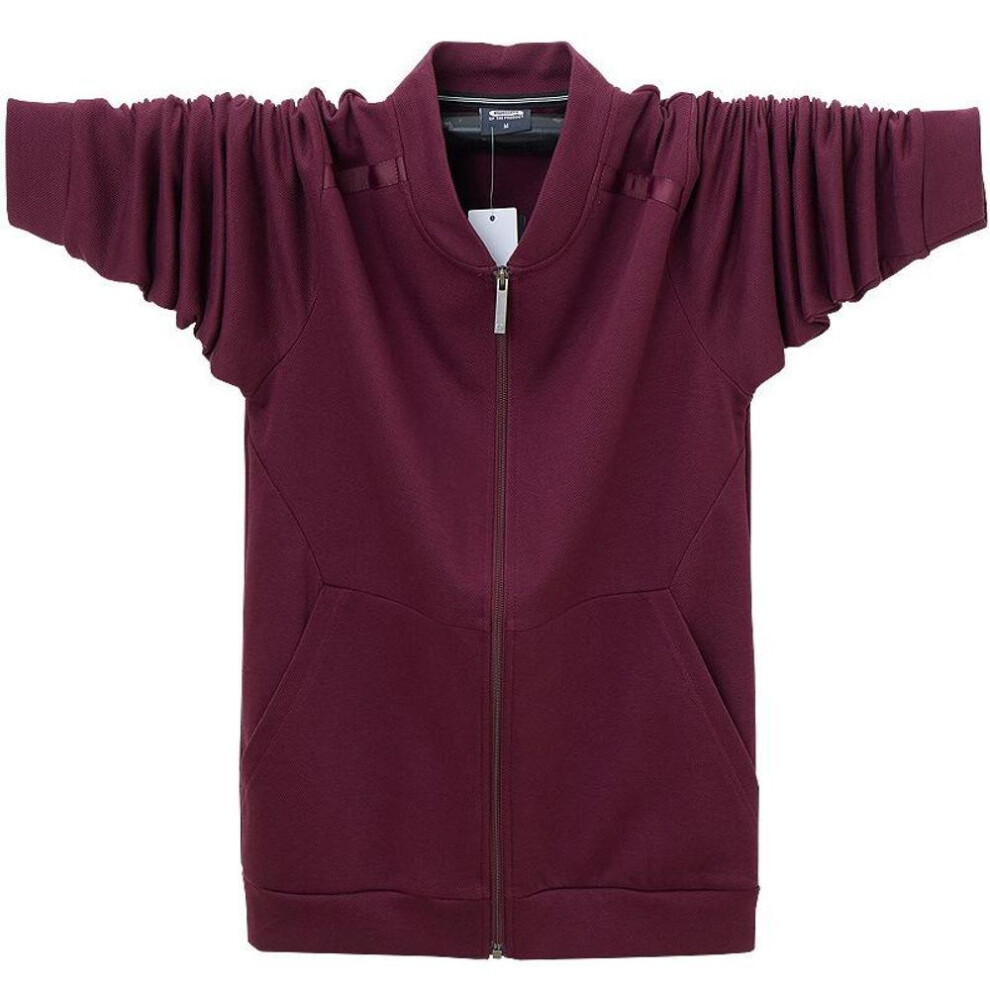 (fuchsia, XXXL) Men&apos;s Lightweight Bomber Jacket Casual Spring Fall Varsity Jackets Zip Up Athletic Casual Travel Work Jackets For Men Solid Sweatshirt With Pocke
