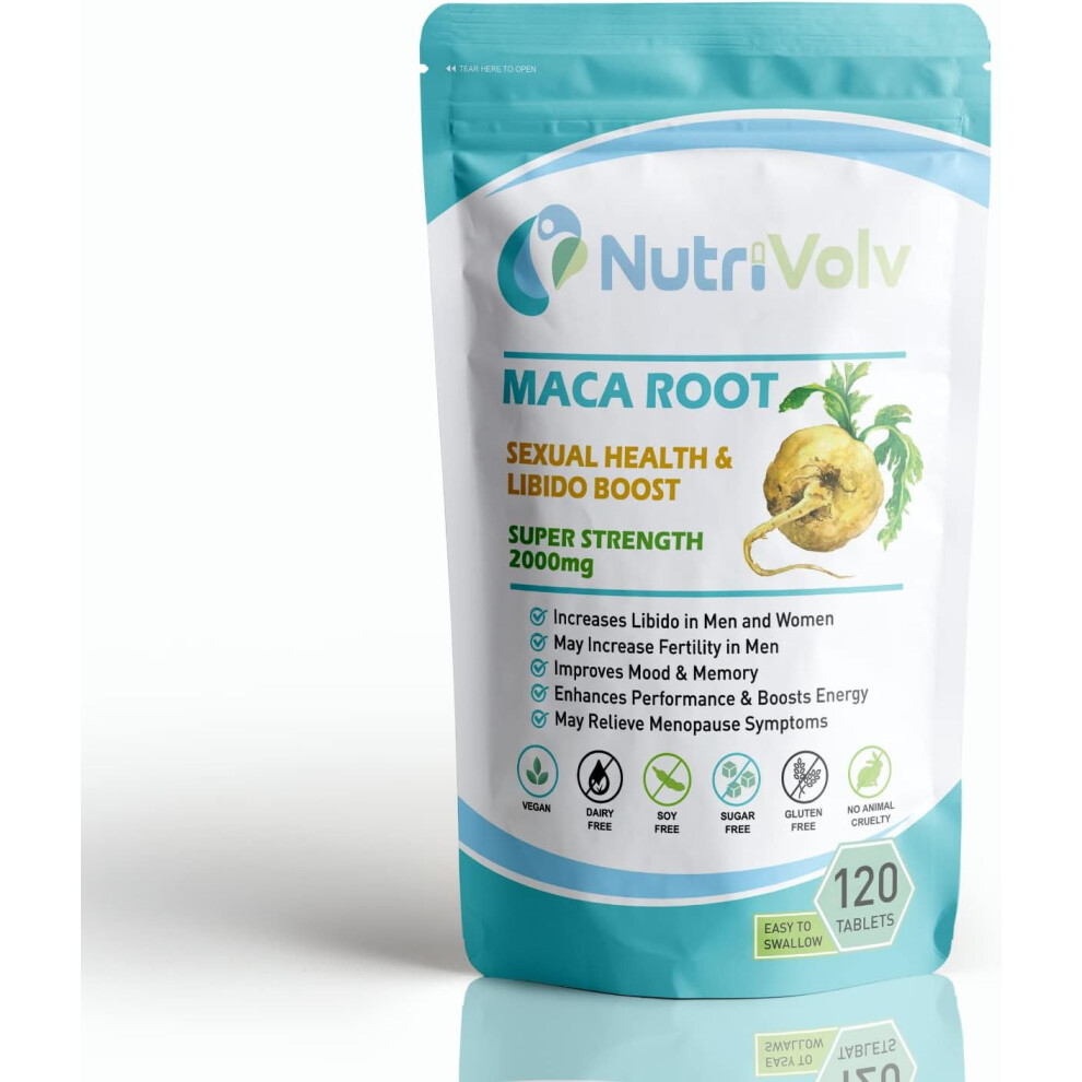 Maca Root Supplement High Power Libido and Sexual Desire Enhancer for Men and Women 2000mg 120 Tablets
