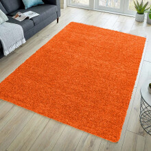(Orange - 160 x 230 cm) Thick Shaggy Non Slip Rugs Living Room Area Rugs