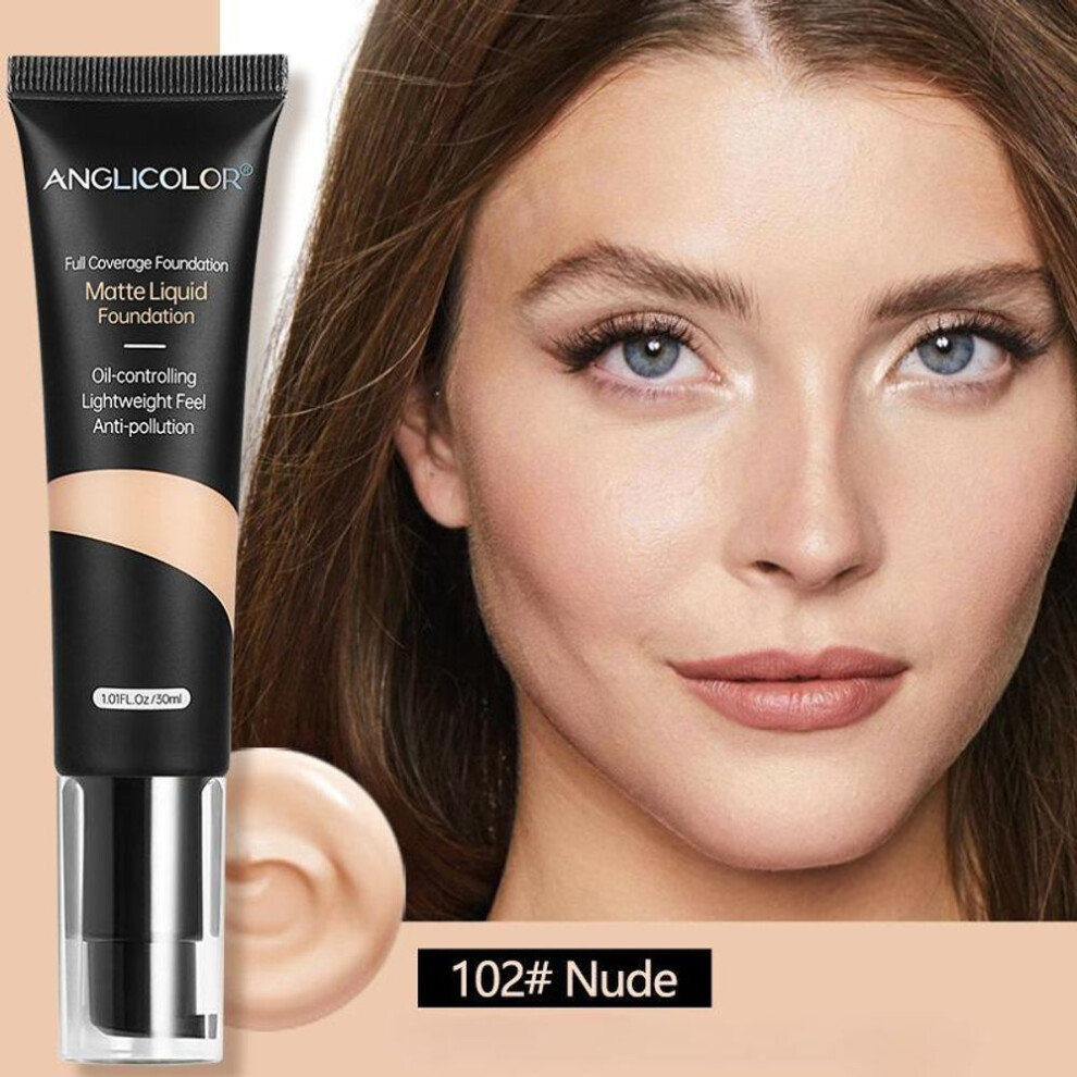 (102#) Face & Eyes Liquid Concealer Cover Freckles Pimple Marks Dark Circles Foundation Long Lasting Oil Control Moisturizing Corrective Blemishes Cream