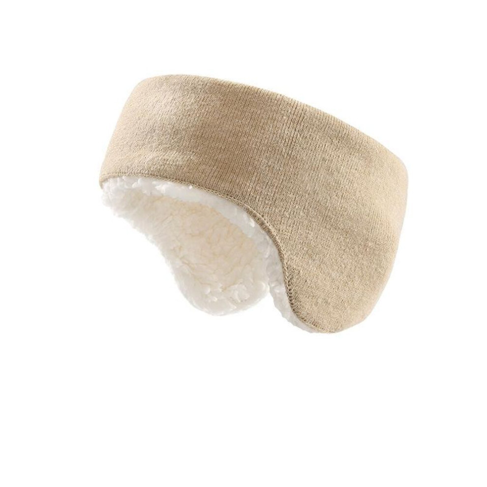 (beige) Ear Protection Headbands Men Women Outdoor Cycling Windproof Earmuffs Fleece Warm Ear Protection Headband Soft Lamb Wool Earmuff