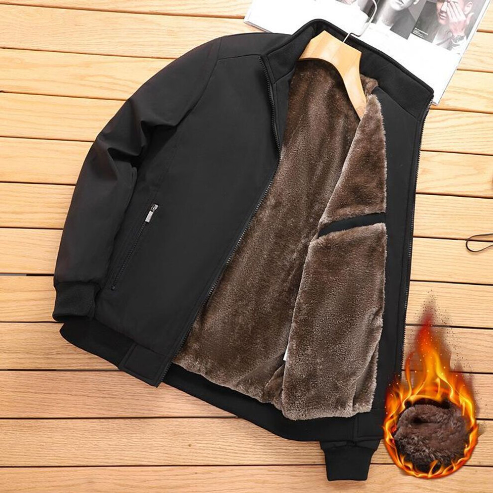 (black, 6XL) Men&apos;s Winter Down Coat Thick Plus Velvet Lapel Pocket Outdoor Waistcoat Uniform Lapel Jacket For Men Warm Clothing Windproof Windbreaker Men Park