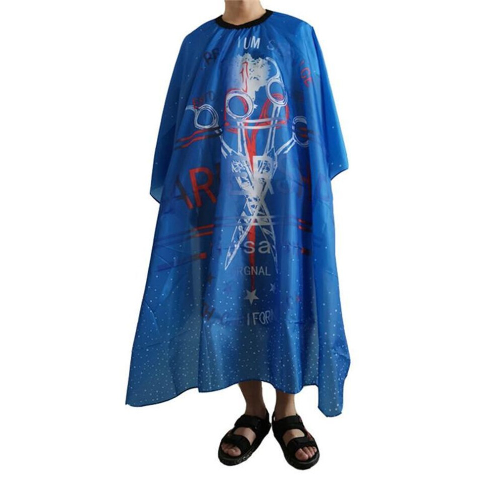 (blue) Haircut Breathable Hairdressing Waterproof Cloth Apron Polyester Barber Cape Hair Styling Design