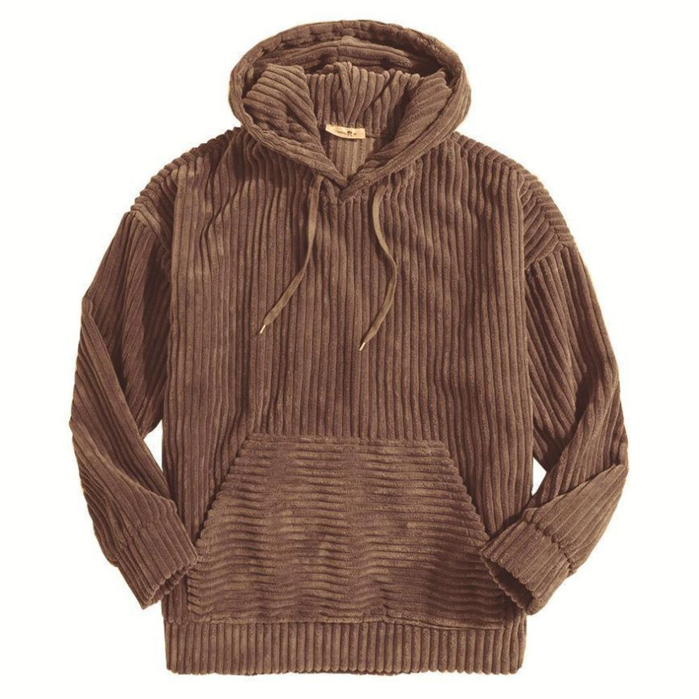 (brown, XL) Men&apos;s Winter Autumn Oversized Y2k Clothes Women&apos;s Hoodied Hooded Coat Jacket For Men Corduroy Sweatshirts Pullover Windbreaker Streetwear Jo