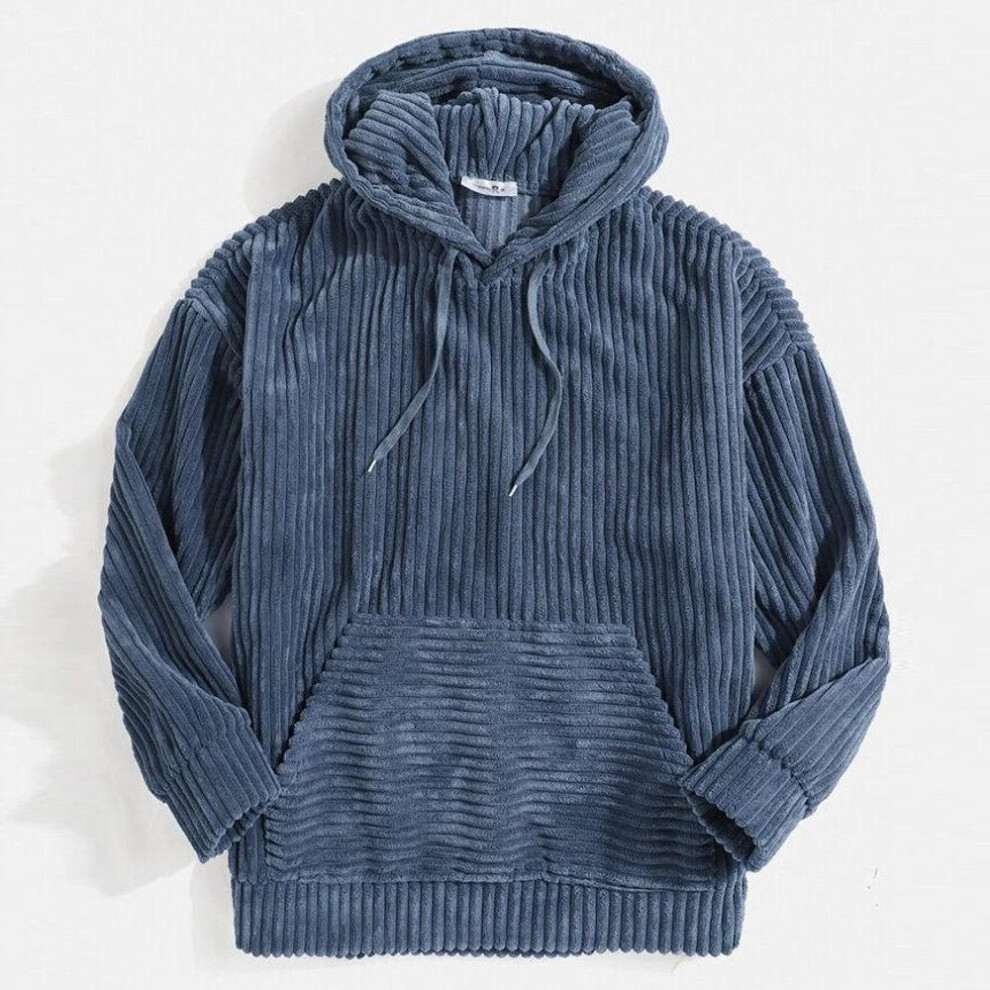 (blue, L) Men&apos;s Winter Autumn Oversized Y2k Clothes Women&apos;s Hoodied Hooded Coat Jacket For Men Corduroy Sweatshirts Pullover Windbreaker Streetwear Jo