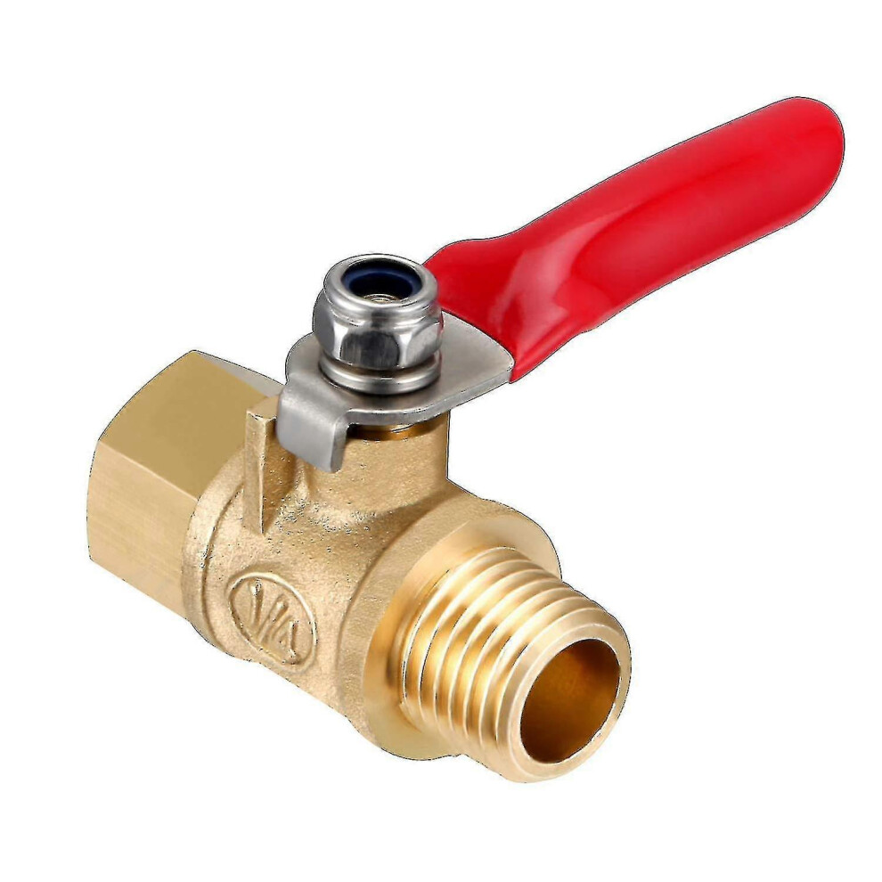 (As Show, One Size) 1/4 Inch Ball Valve Npt Air Compressor Brass Valve Female Male Shut Off Small - Ya 5062994757280