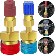 (QC15L and AD50, One size) A/c R1234yf Quick Coupler Connector Adapters High/low Manifold Ac Gauge Auto Set(free Shipping)