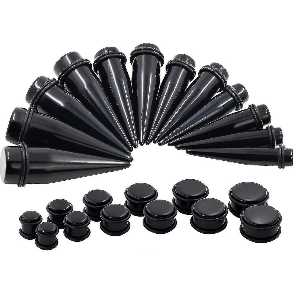 (As Show, One Size) 24Pc Big Gauges Kit Ear Stretching 00G-20Mm Acrylic Taper Plug Tunnels Piercing Kits-Mxbc 5062994709234