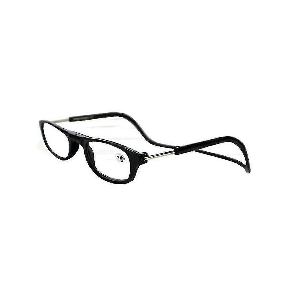 (1.50 Strength, Black) 1.0~ 4.0 Hanging Magnetic Reading Eye Glasses Front Snap Click Connect Neck 5062994756306