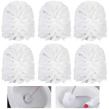 (As show, One size) 6 pack replacement toilet brush heads, easy screw on toilet brush head