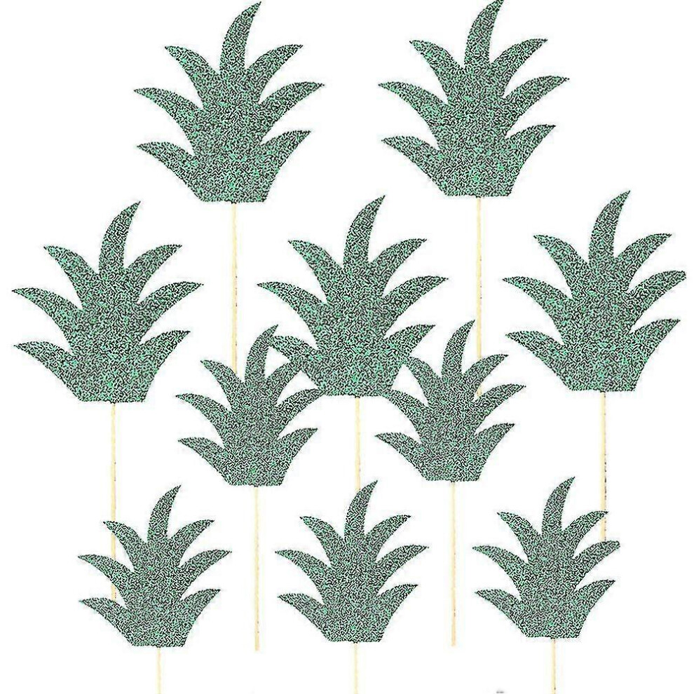 (As Show, One Size) 30Pcs Green Pineapple Leaf Cake Toppers Paper Cake Picks Cupcake Insert Decor Party Supplies For Birthday Festival 5063595923241