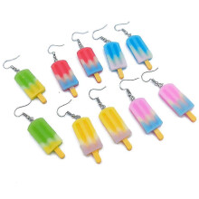 (As show, One size) 3d Fashion Fun Food Ice Cream Drop Earrings Gradient Earrings