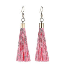 (Pink, One size) Fringe Tassel Earrings For Women Gold Color Vintage Long Drop Dangle