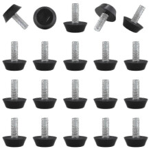 (As show, One size) 30 Pcs 1/4 Screw In Threaded Furniture Adjustable Levelers, M6 X 15mm Patio Furniture Glide Leveling Feet