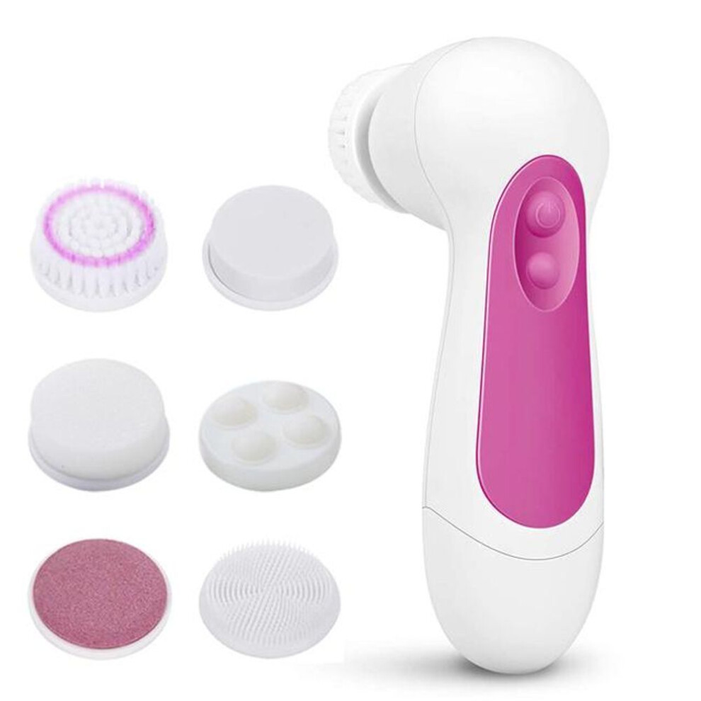 (as the picture) Darsonval 5 In1 Electric Face Cleansing Brush Silicone Rotating Facial Brushes Sonic Facial Blackhead Shock Massager Waterproof