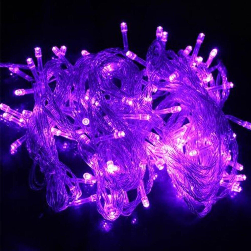 (purple, 10M 100LED-EU Plug) 10M String 100 LED Christmas Tree Fairy Party Lights Lamp Xmas Decor Waterproof