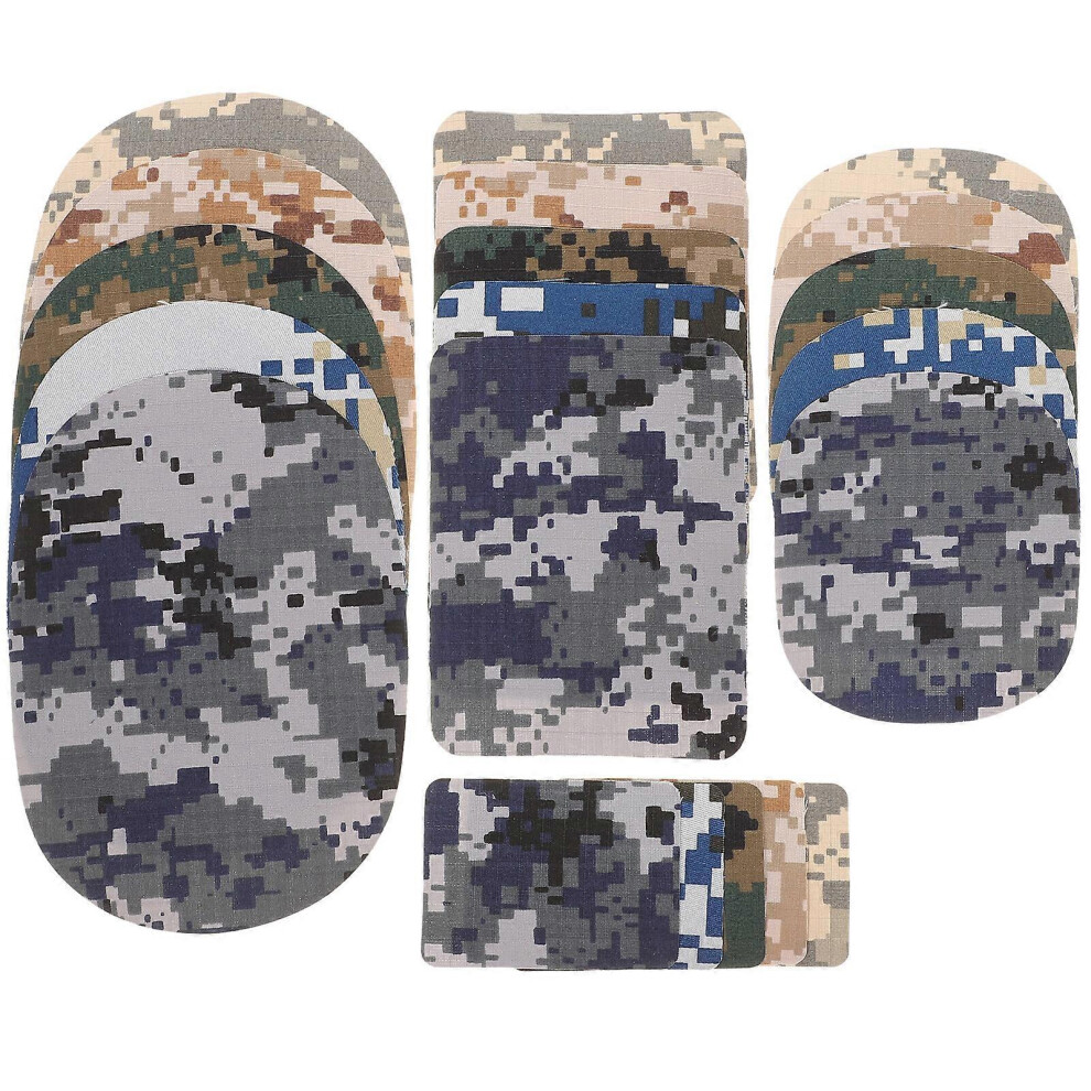 Kricely (As Show, One Size) 20Pcs Iron On Patches Clothes Camouflage Patches Clothes Repair Patches Jackets Jeans Patches