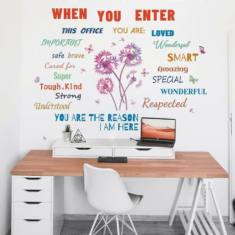 Konhill (As Show, One Size) Office Inspirational Wall Decals Quotes Positive Sayings Wall Stickers Peel And Stick Diy Stickers Motivational Teamwork Wall Deca