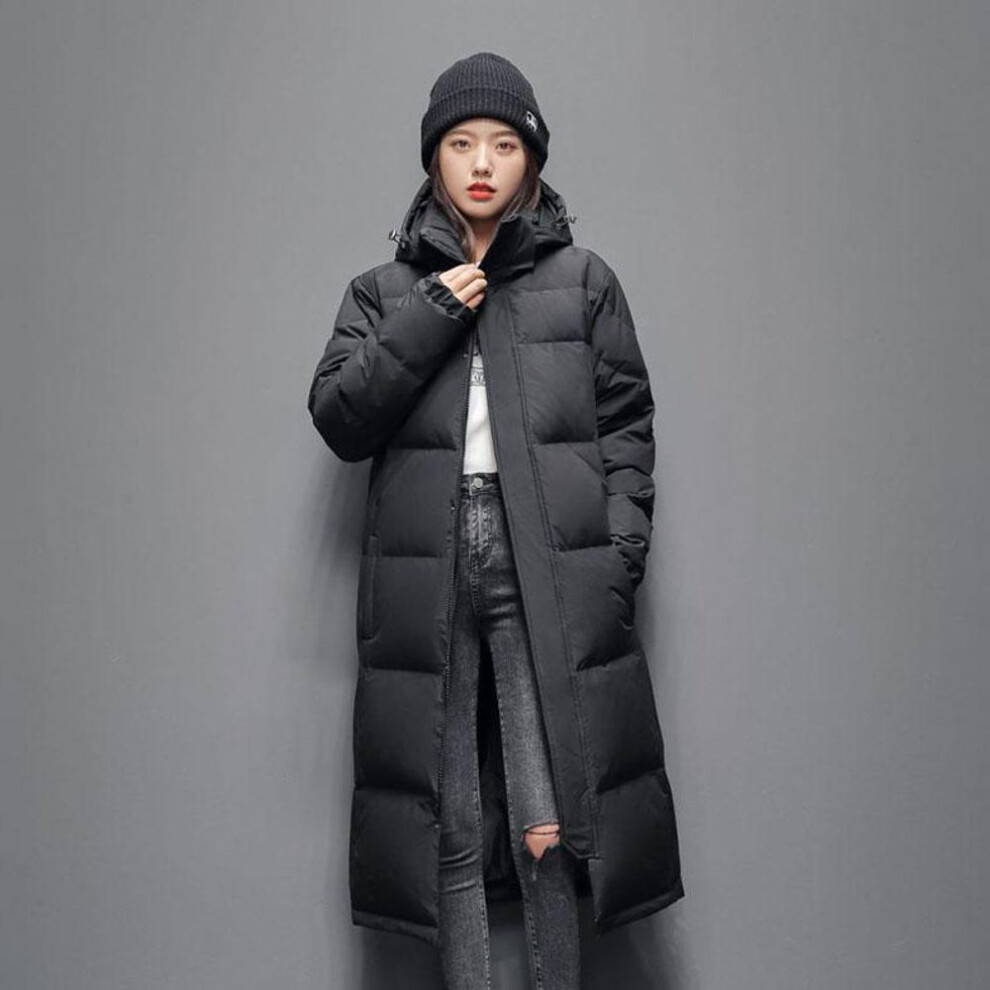 (black, XXL) Hooded Coat Women&apos;s Winter Warm Thickened Long Down Jacket Winter Ladies Down Jacket Couples Men&apos;s And Women&apos;s Parka Quilting