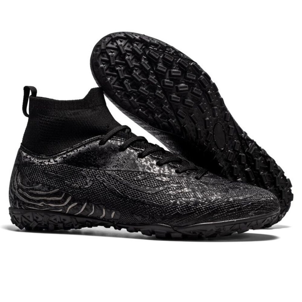 (black, 39) 32-46Men/Women&apos;s Football Boots Short-Nail High-Top Socks Make Capital Outdoor Children Football Sneakers