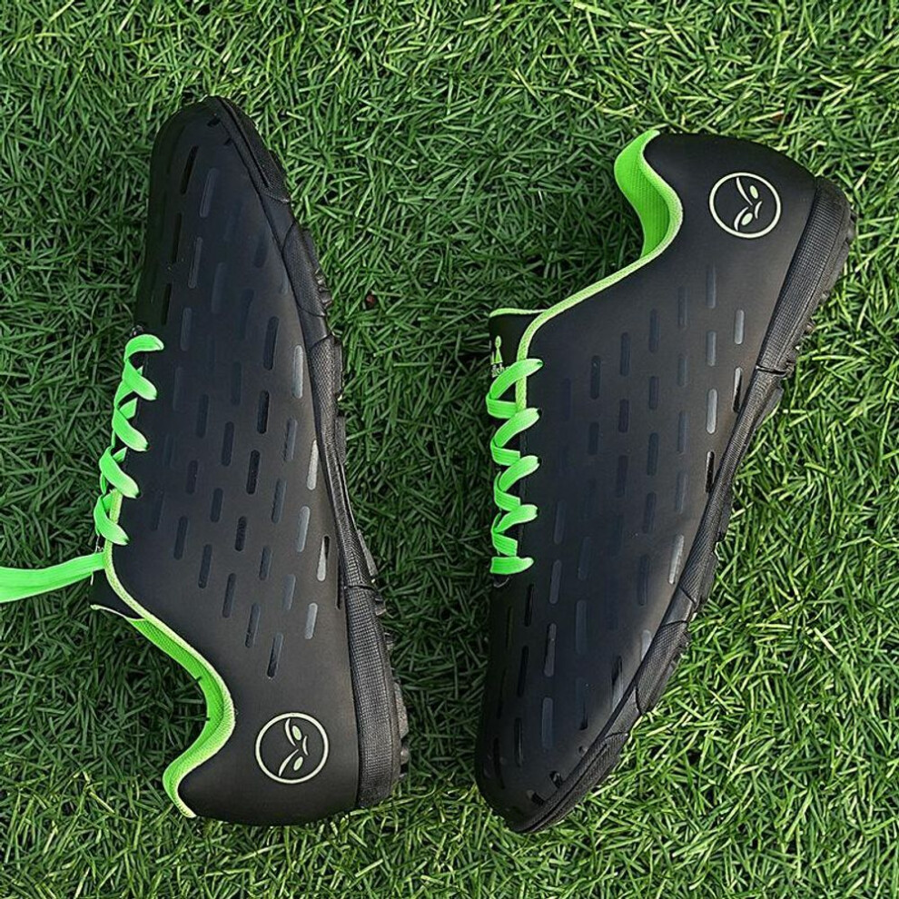 (black,fluorescent green, 42) Children&apos;s Football Boots Leather Short Nail Professional Training Young Outdoor Men&apos;s Football Shoes