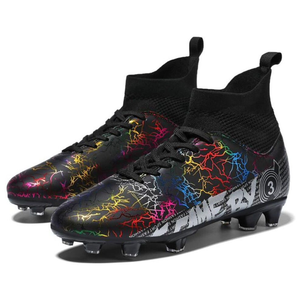 (black, 35) Men&apos;s Hip-top Football Shoes Women&apos;s Children Artificial Lawns AG Student Football Training Shoes Men
