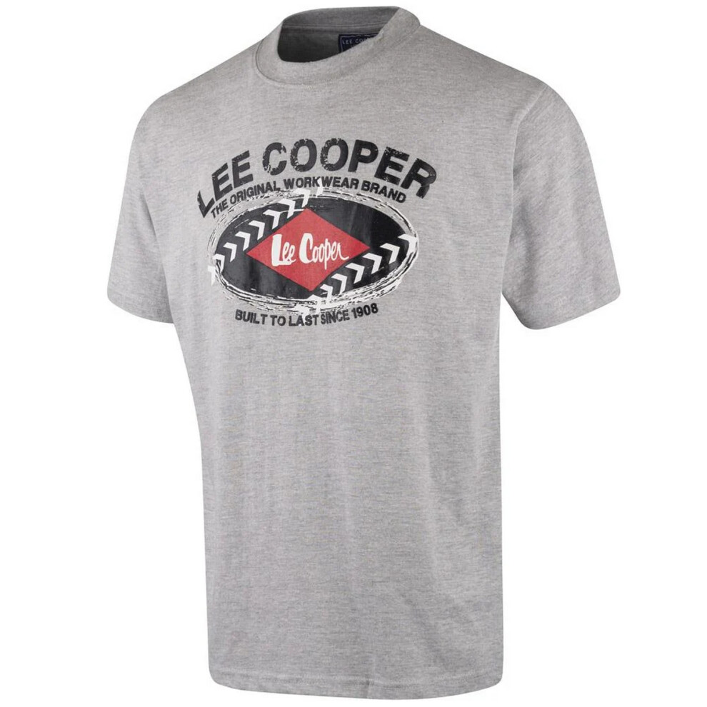 (XXL, Grey Marl) Lee Cooper Mens Graphic Print T-Shirt