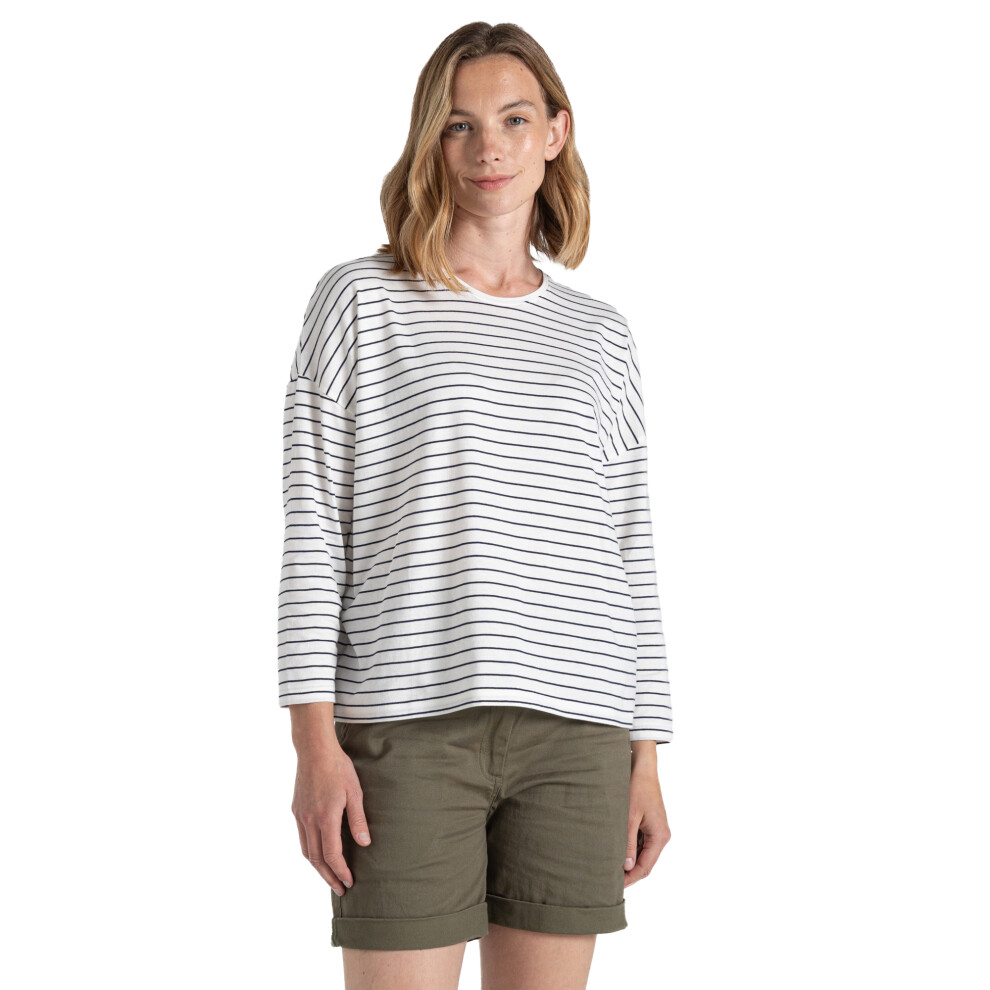 (14 UK, Blue Navy) Craghoppers Womens/Ladies Kielder Stripe Long-Sleeved T-Shirt