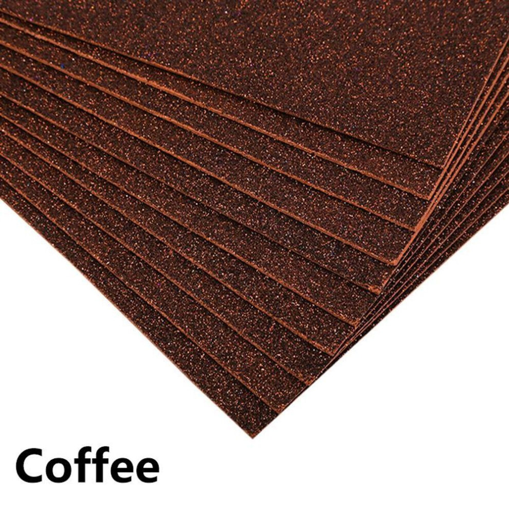 (coffee, one size) 10pcs Kids A4 Sponge Sheet Eva Foam Paper Handmade Material Glitter Crafts Diy