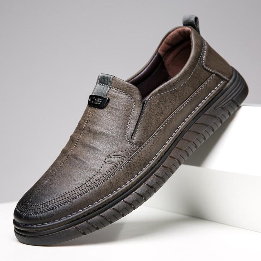 (grey, 40) Men&apos;s Business Office Shoes Casual Leather Shoes Comfortable Loafers Shoes Slip on Shoes Wedding Shoes Daily Men&apos;s Soft Sole Leisure Shoes