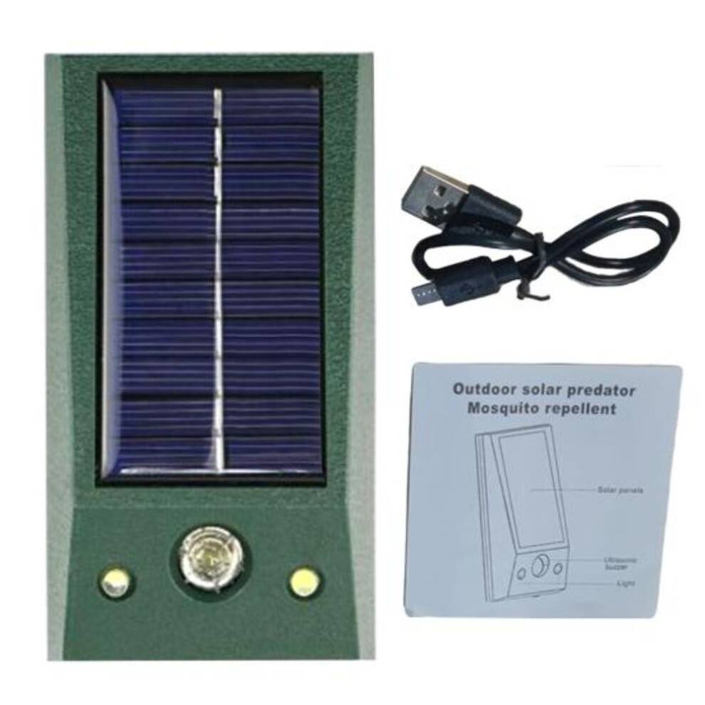 (green) Effective Strong Ultrasonic Signal Alarm 500mAh Solar Animal Repellant Ultrasonic Cat Dog Repellant Yard Accessory Cat Dog Repellant