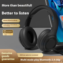(Black) 2025 popular wireless Bluetooth headset headset e-sports running game sports bass noise reduction mobile phone universal