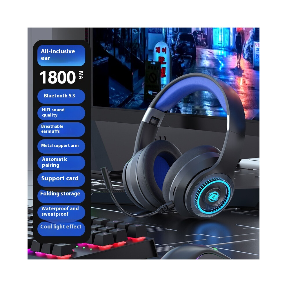 (Blue) 2025 Internet Celebrity Hot Model Tooth Headset Headset Wireless Bass E-Sports Game Mobile Phone Universal Blue 6921541494056