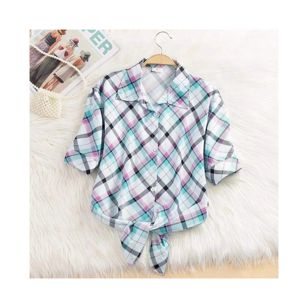 (lattice, L) New Womens Tops Fashion Women Summer Chiffon Blouse Short Sleeve Casual Shirt White Ropa Mujer Blusas Feminino
