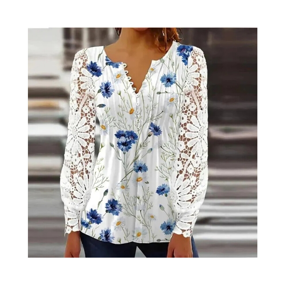 Maxpower (Green, Xxxl) New Elegant Loose Shirt Woman Temperament Casual Shirt Women Long Sleeve Printed Woman Shirt Weekend