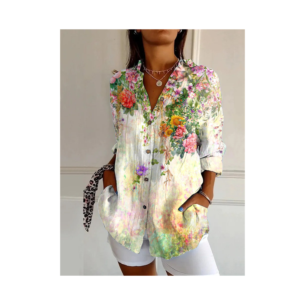 Maxpower (Yk1770-, S) New Women's Shirt Summer European And American Trend Half-Sleeved Shirt Leopard Print 3D Shirt Fashion Beach Fg Shirt N