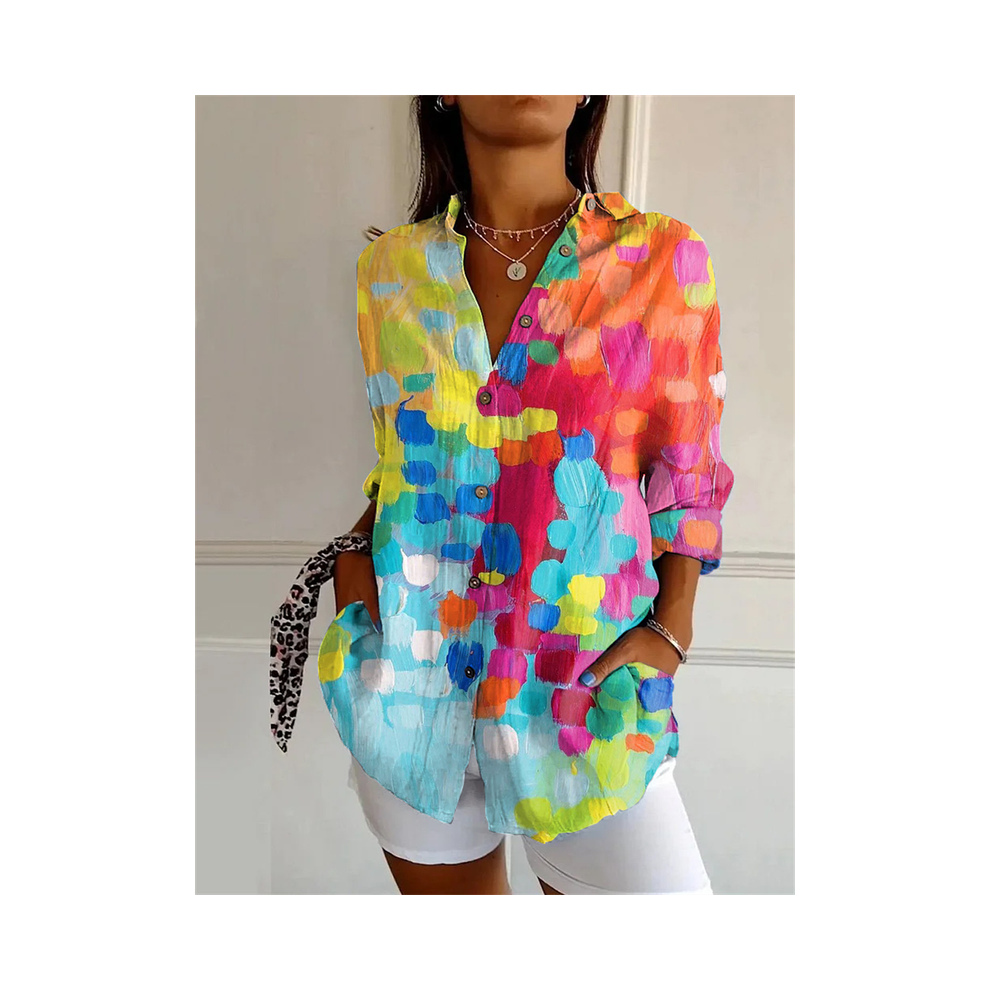 Maxpower (Yk1862, Xl) New Women's Shirt Summer European And American Trend Half-Sleeved Shirt Leopard Print 3D Shirt Fashion Beach Fg Shirt N