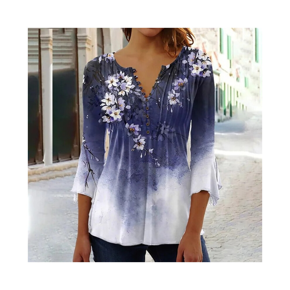 Maxpower (Deep Blue, Xxl) Temperament Women Shirt Casual Weekend Holiday Shirt Women Long Sleeves Loose Elegant Shirt Women Top