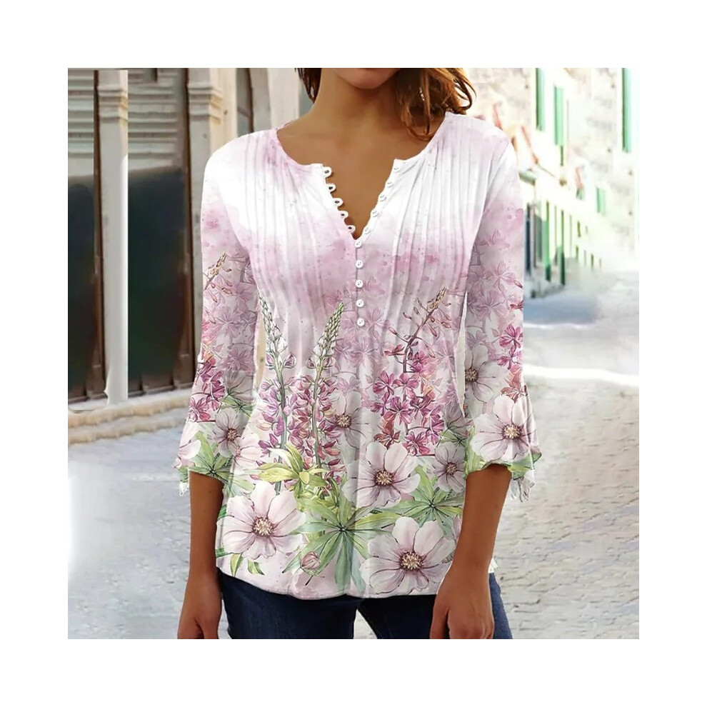 Maxpower (Pink, S) Temperament Women Shirt Casual Weekend Holiday Shirt Women Long Sleeves Loose Elegant Shirt Women Top