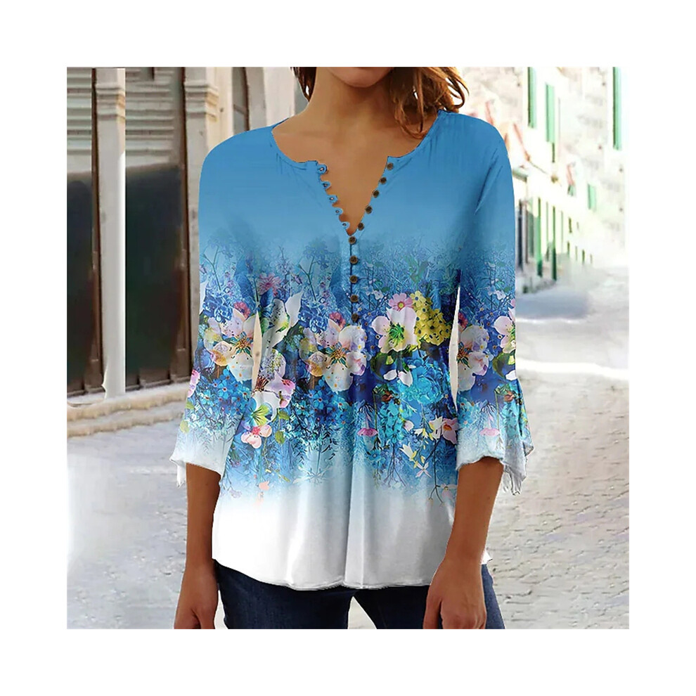 Maxpower (Royal Blue, 5XL) Temperament Women Shirt Casual Weekend Holiday Shirt Women Long Sleeves Loose Elegant Shirt Women Top