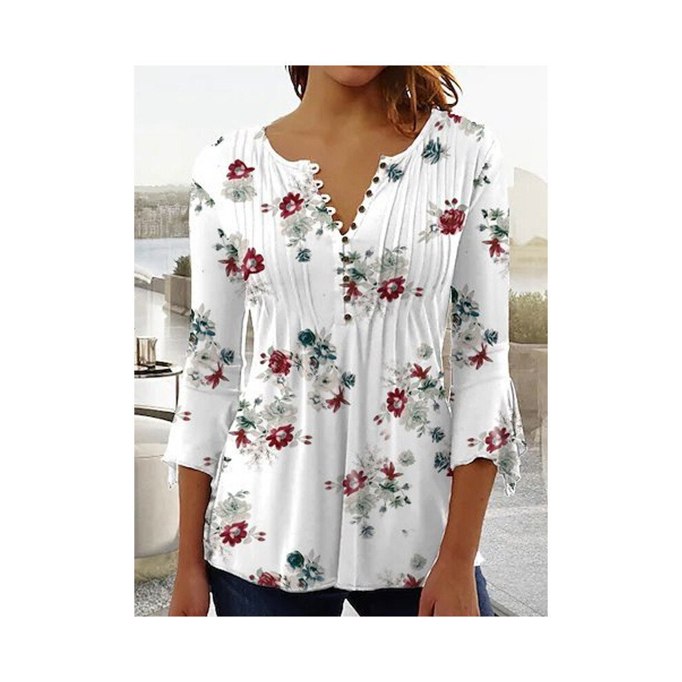 Maxpower (White, 5XL) Temperament Women Shirt Casual Weekend Holiday Shirt Women Long Sleeves Loose Elegant Shirt Women Top