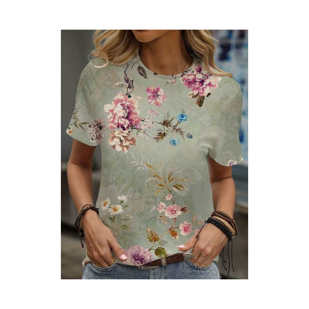 (9008, L) Cheap Clothes Shirts & Blouses Summer  Women's Clothing Sales Short Sleeve Camisetas 3D Print Cartoon T-shirts