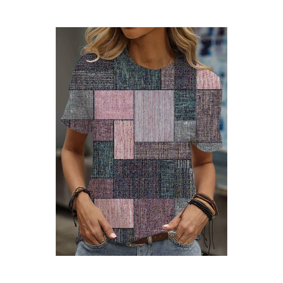 (9046, S) Cheap Clothes Shirts & Blouses Summer  Women's Clothing Sales Short Sleeve Camisetas 3D Print Cartoon T-shirts