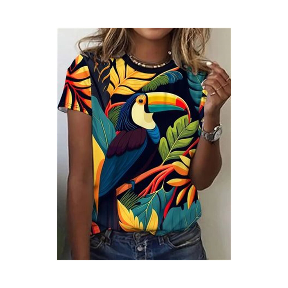 (Dark Grey, XXS) Sale Cat Dog Women's T-Shirts 3d Animal Print Daily Tshirt Funny Casual Ladies Short Sleeve O Neck Female Clothing Top