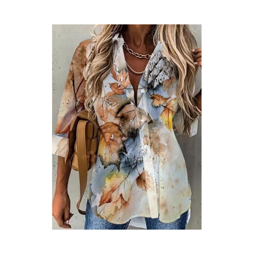 Maxpower (Beige, 5XL) Fashion New Shirt Women Temperament Long-Sleeved Woman Shirt Casual Loose Top