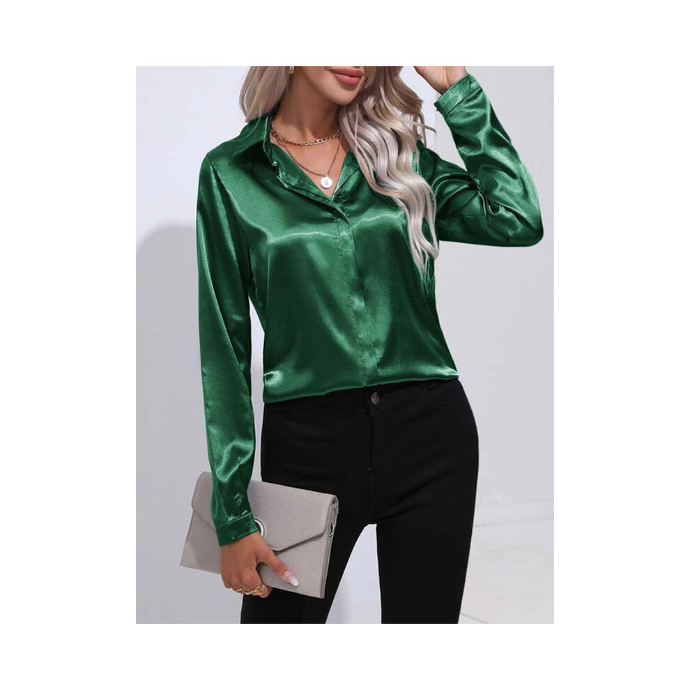 Maxpower (1, S) Blouses For Women Plus Size.blouses For Women Dressy Casual Plus Size Women's Blouse Satin Silk Blusas De Mujer Tendencia