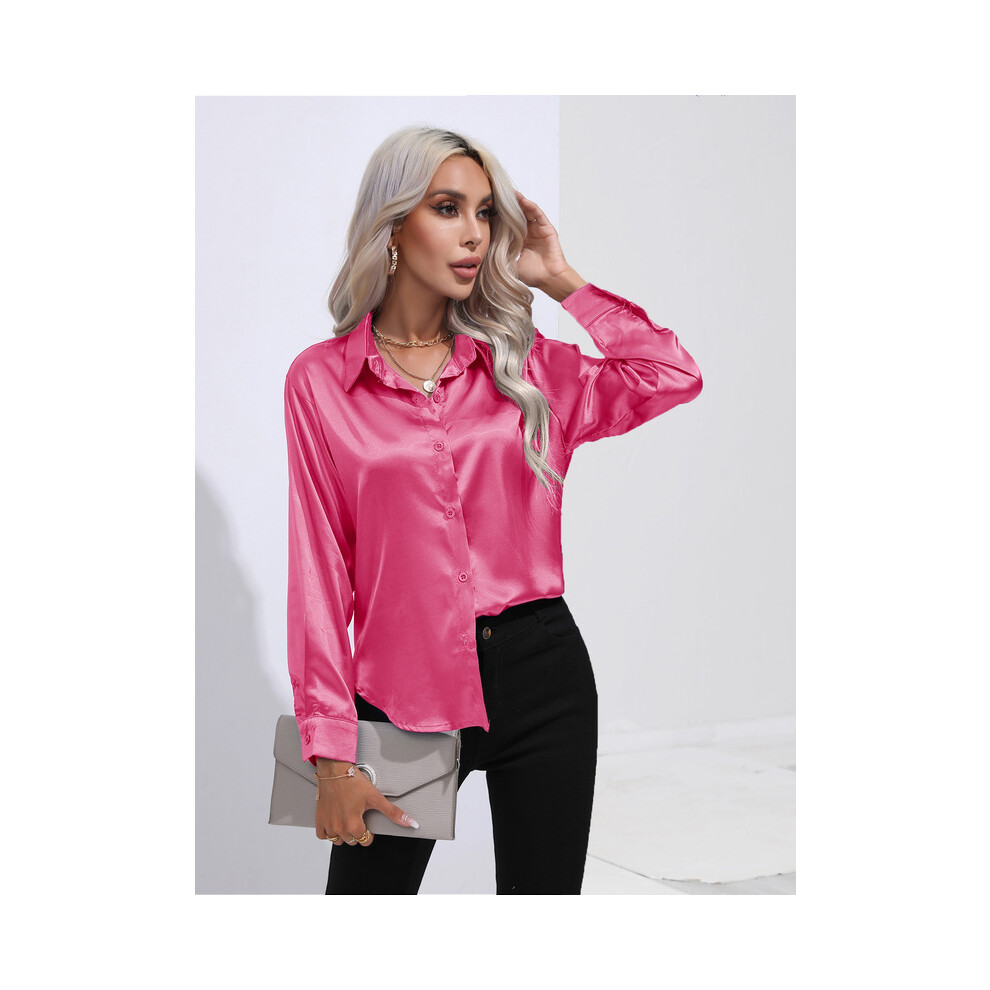 Maxpower (10, L) Blouses For Women Plus Size.blouses For Women Dressy Casual Plus Size Women's Blouse Satin Silk Blusas De Mujer Tendencia Not,Specified