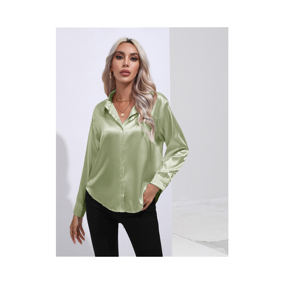 Maxpower (14, L) Blouses For Women Plus Size.blouses For Women Dressy Casual Plus Size Women's Blouse Satin Silk Blusas De Mujer Tendencia Not,Specified